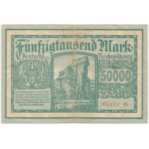 Danzig, 50.000 Mark 1923 - no. 5 digit series with ❊ -