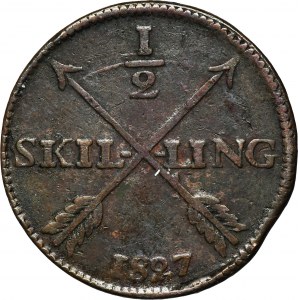 Sweden, Karl XIV Johann, 1/2 Skilling Avesta 1827