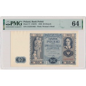 20 złotych 1936 - CG - PMG 64