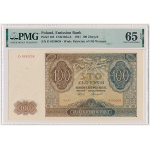 100 złotych 1941 - D - PMG 65 EPQ