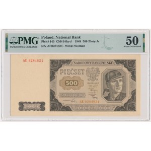 500 złotych 1948 - AE - PMG 50 - ŁADNY i NATURALNY