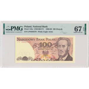 100 złotych 1986 - LP - PMG 67 EPQ - pierwsza seria rocznika -