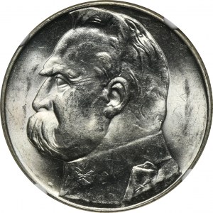 Piłsudski, 10 złotych 1939 - NGC MS61+