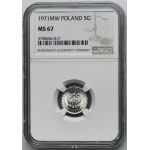 5 Pfennige 1971 - NGC MS67