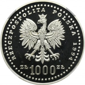 1.000 złotych 1994 XV Puchar Świata - NGC PF68 UTRA CAMEO