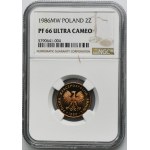 2 złote 1986 - NGC PF66 ULTRA CAMEO - LUSTRZANKA