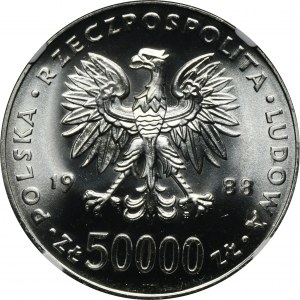 50.000 złotych 1988 Piłsudski - NGC MS65