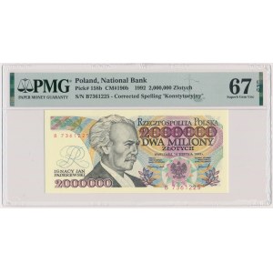 2 miliony złotych 1992 - B - PMG 67 EPQ
