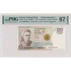 20 PLN 2011 - Maria Skłodowska Curie - PMG 67 EPQ