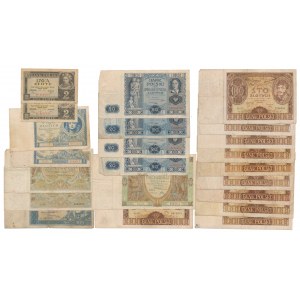 Set of Polish banknotes 1929-1936 (22 pieces).