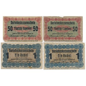 Set, Ober Ost, 50 Kopeken - 1 Rubel (4 Stück).