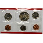 Set, USA, Four vintage sets (4 pcs.) and 1 Dollar 1971