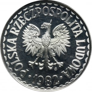 1 złoty 1982 - LUSTRZANKA, gruba data