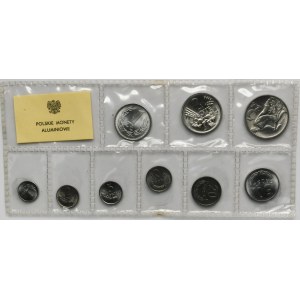 Satz PRL, Polnische Aluminiummünzen 1949-1974 (9 Stück)