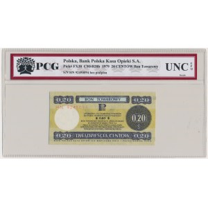 Pewex, 20 centów 1979 - HN - mały - PCG UNC EPQ