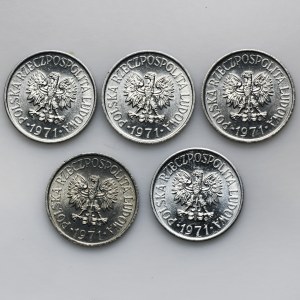 Set, 20 pennies 1971 (5 pieces).