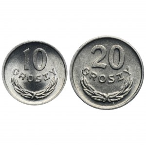 Set, 10 and 20 pennies 1967 (2 pieces).