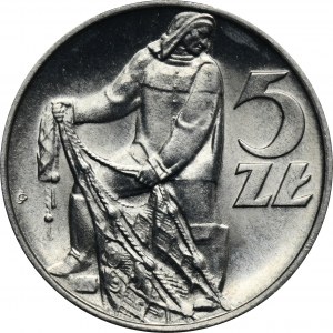 5 złotych 1974 Rybak - płaska data