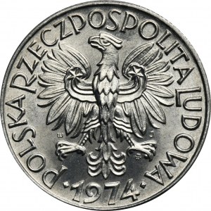 5 złotych 1974 Rybak - płaska data