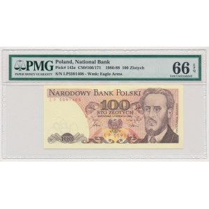100 złotych 1986 - LP - PMG 66 EPQ - pierwsza seria rocznika