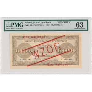 100.000 marek 1923 - WZÓR - A - PMG 63