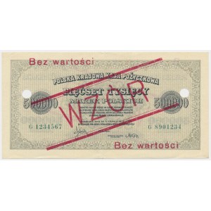 500.000 marek 1923 - WZÓR - G 123456/789000 -