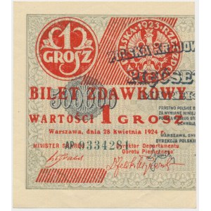 1 grosz 1924 - AP - lewa połowa -