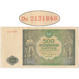 500 Zloty 1946 - Dx - seltene Ersatzserie