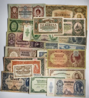 Węgry, zestaw banknotów (21 szt.)