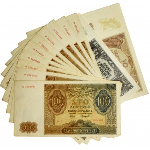 Satz von 10-100 Zloty-Banknoten 1940-41 (12 Stück)