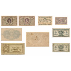 Set, 1-500,000 marks 1919-23 (9 pieces).
