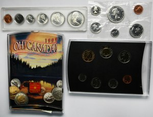 Zestaw, Kanada, Zestawy monet nieobiegowych i specimenów (5 szt.)