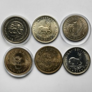 Set, African and South American coins (6 pcs.)