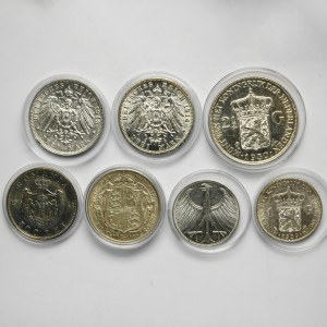 Zestaw, Niemcy, Wielka Brytania, Rumunia i Niderlandy, Mix monet (7 szt.)