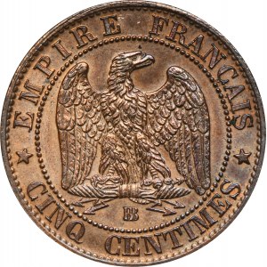 Francja, Napoleon III, 5 Centymów Strasburg 1861 BB