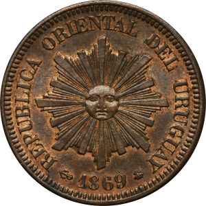 Uruguay, 2 Centesimos Paris 1869 A