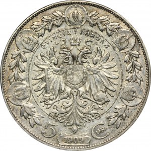 Austria, Franz Joseph I, 5 Corona Wien 1909 - Marshall type