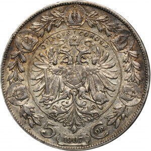 Austria, Franz Josef I, 5 Corona Wien 1907