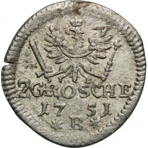 Silesia, Prussian rule, Friedrich II, 2 Gröschel Breslau 1751 B