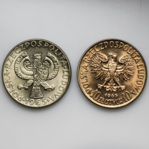 Set, SAMPLE, 10 gold 1965 (2 pieces).