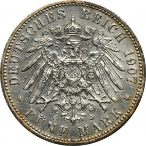 Germany, Prussia Kingdom, Wilhelm II, 5 Mark Berlin 1907 A