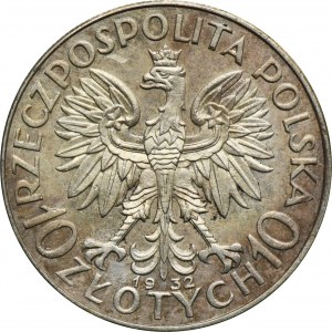 Głowa Kobiety, 10 złotych Londyn 1932