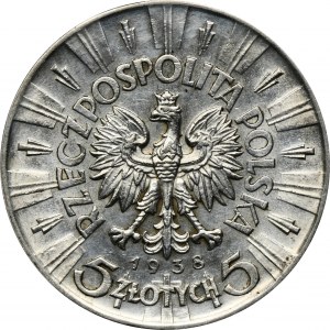 Piłsudski, 5 złotych 1938