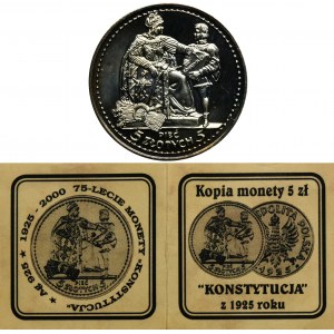 OFICJALNA KOPIA, 5 złotych 1925 Konstytucja