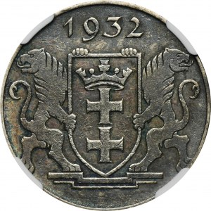 Wolne Miasto Gdańsk, 2 guldeny 1932 Koga - NGC AU53 - RZADKIE