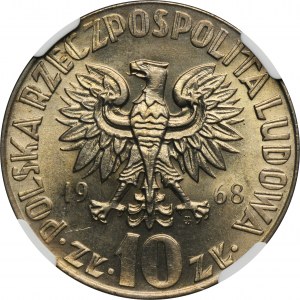 10 złotych 1968 Kopernik - NGC MS64