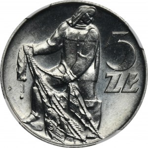 5 złotych 1974 Rybak - NGC MS65