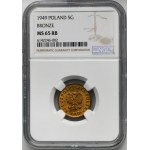 5 pennies 1949 - NGC MS65 RB