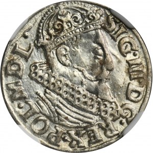Zygmunt III Waza, Trojak Kraków 1619 - NGC AU DETAILS