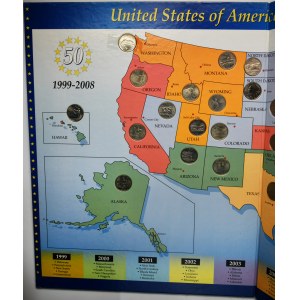 Set, USA, Collector's album of 25 cents (47 pcs.)